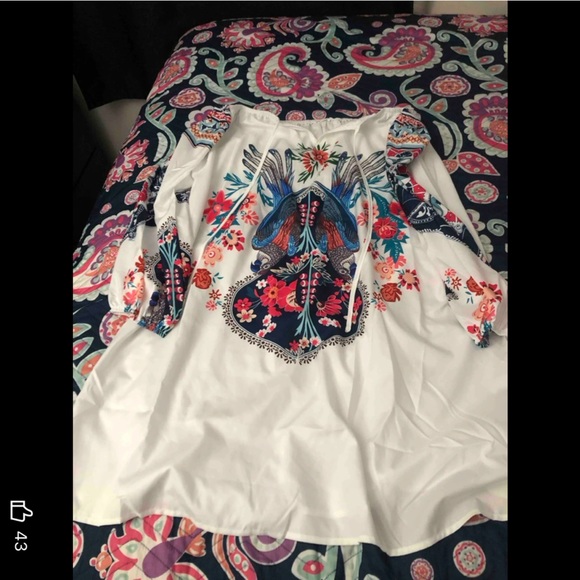 SHEIN CURVE PAISLEY & ATEC PATTERN OFF THE SHOULDER DRESS SZ 4X MULTICOLORS NWOT - Picture 5 of 7